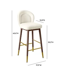Tov Furniture 1 Pc. Velvet Barstool
