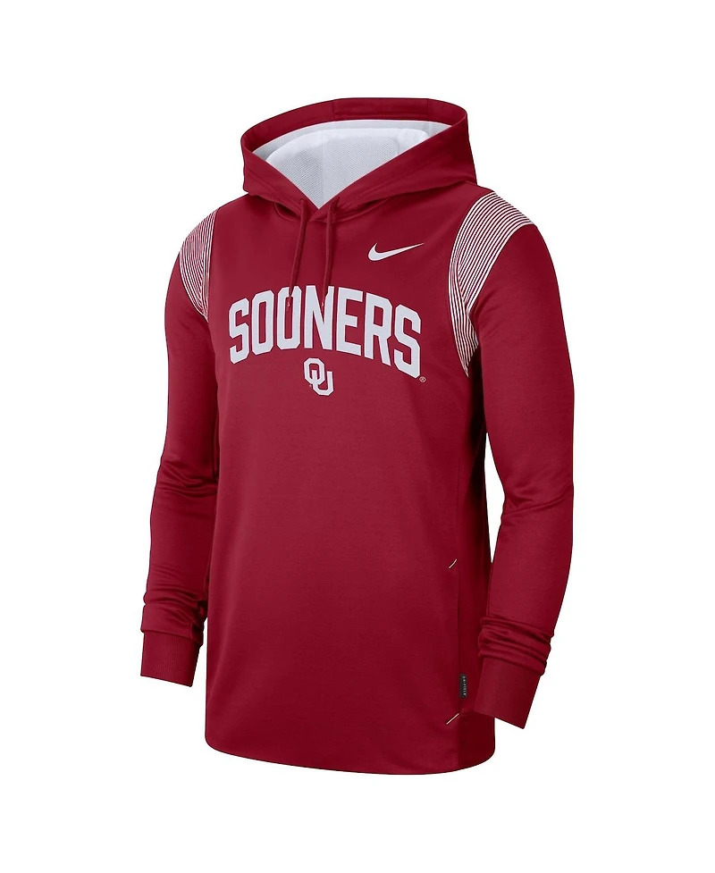 Men's Nike Crimson Oklahoma Sooners 2022 Game Day Sideline Performance Pullover Hoodie