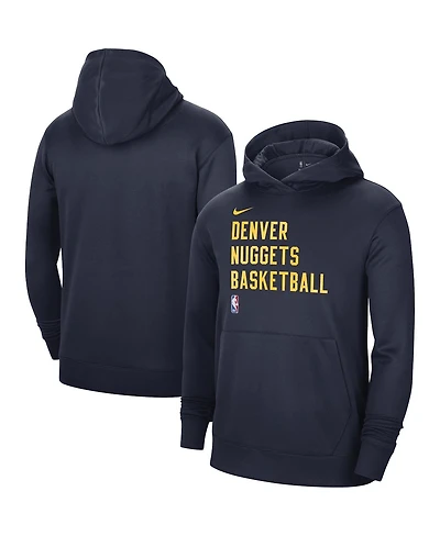 Men's and Women's Nike Navy Denver Nuggets 2023/24 Performance Spotlight On-Court Practice Pullover Hoodie