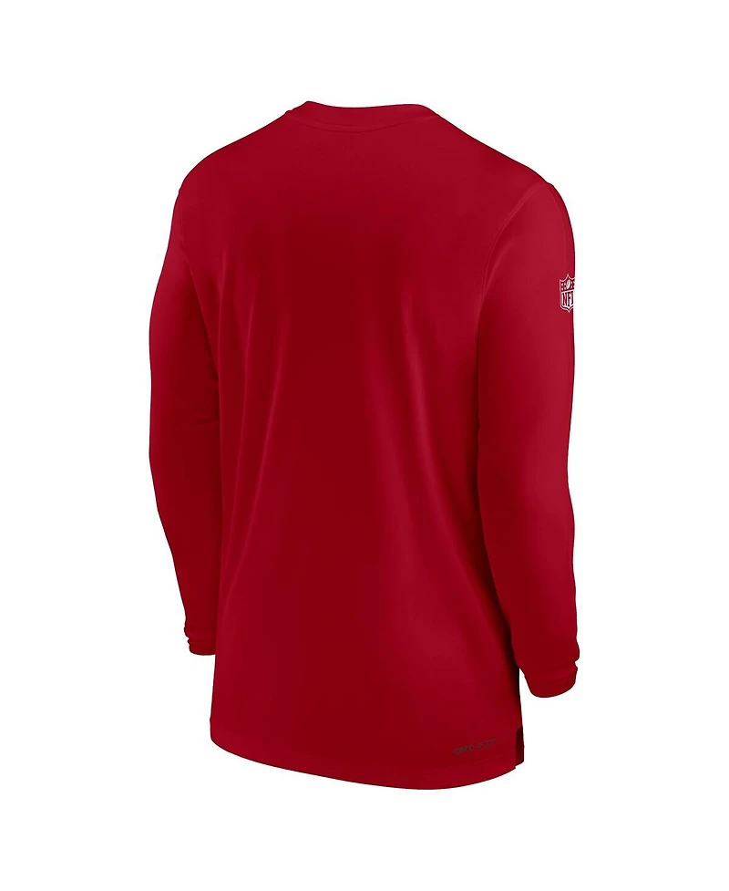 Men's Nike Red Tampa Bay Buccaneers Sideline Coach Performance Long Sleeve T-shirt
