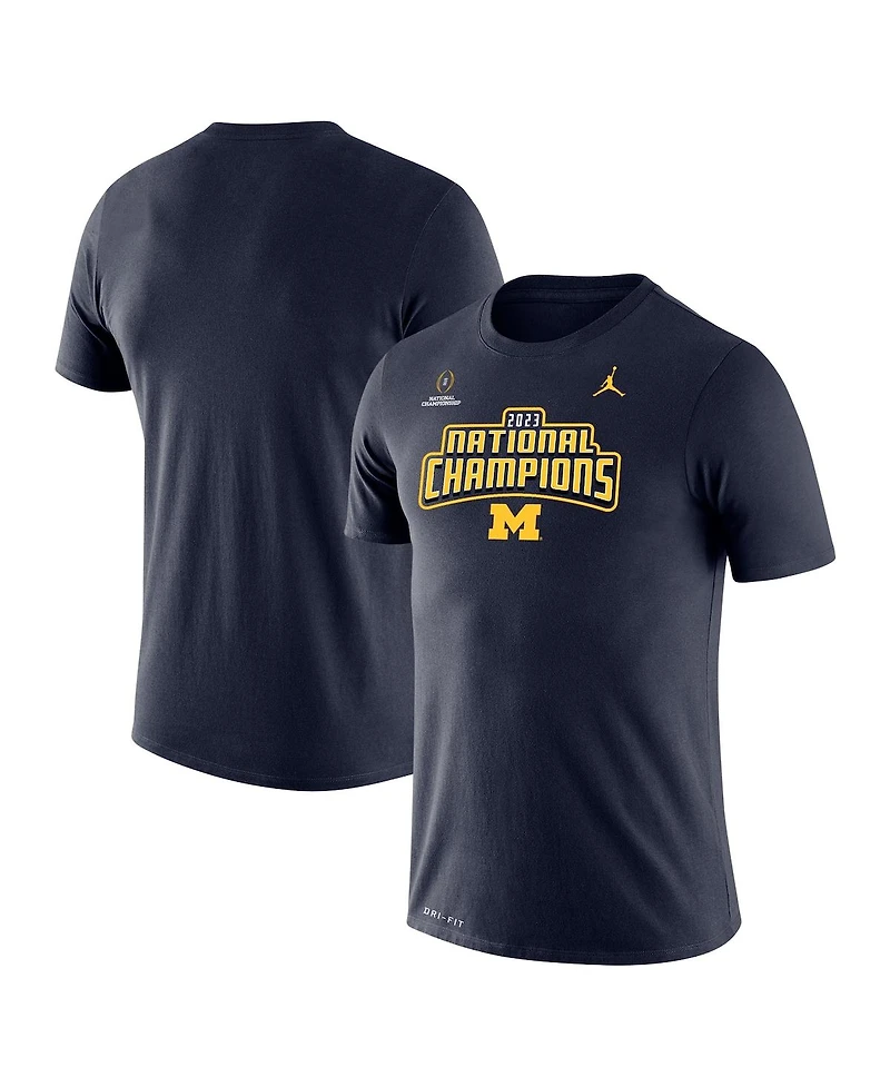 Men's Jordan Brand Navy Michigan Wolverines College Football Playoff 2023 National Champions Legend Performance T-shirt