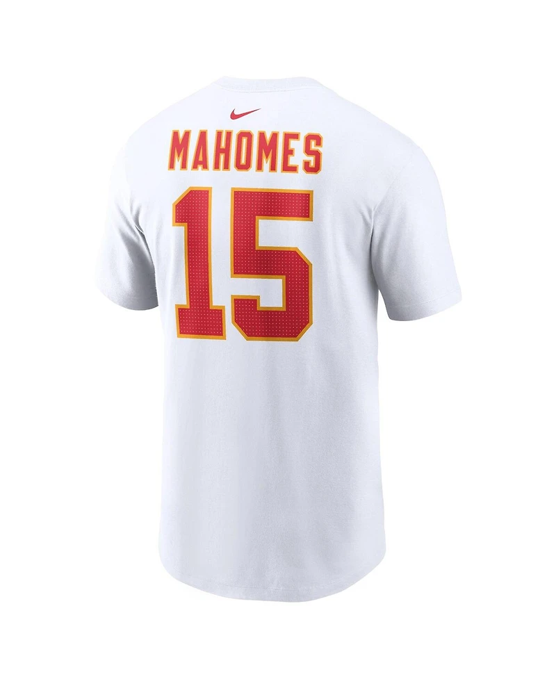 Men's Nike Patrick Mahomes White Kansas City Chiefs Player Name and Number T-shirt