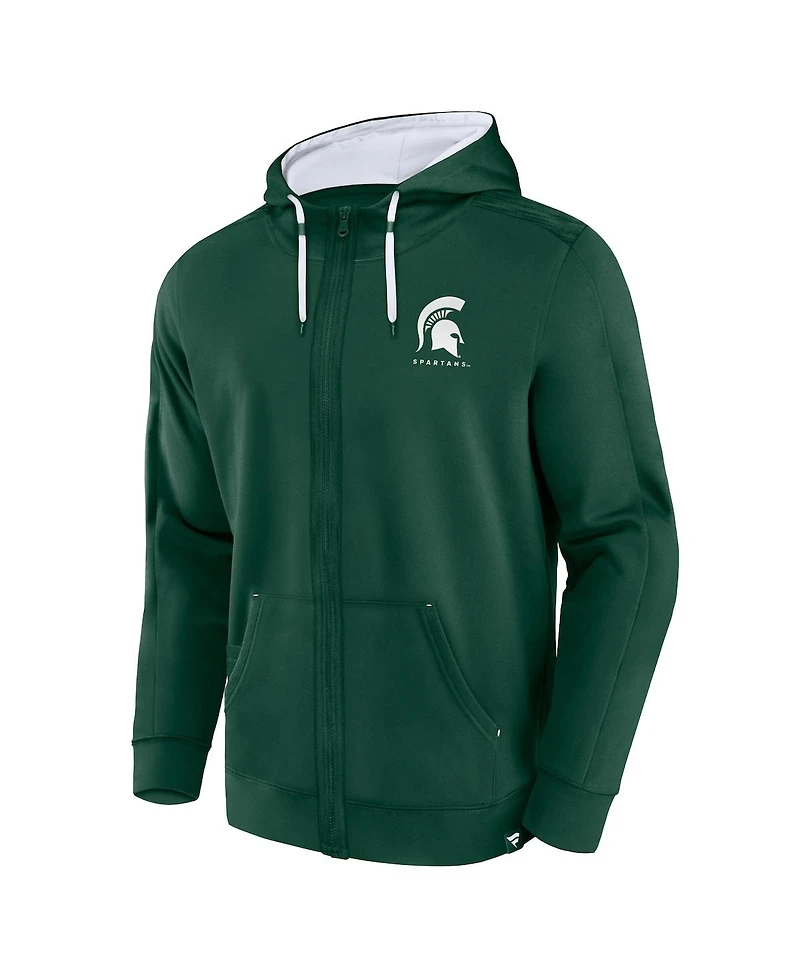 Men's Fanatics Green Michigan State Spartans Power Index Full-Zip Hoodie
