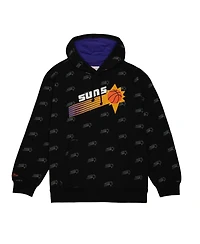 Men's Mitchell & Ness Black Phoenix Suns Hardwood Classics Allover Print Pullover Hoodie