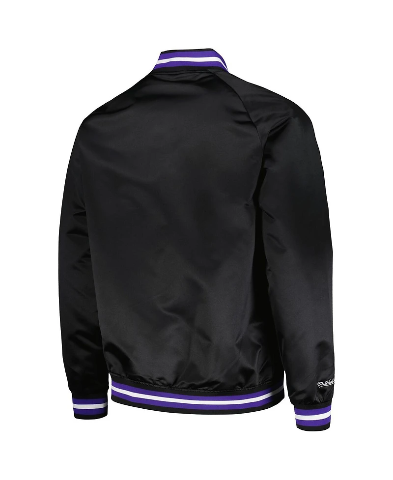 Men's Mitchell & Ness Utah Jazz Hardwood Classics Throwback Wordmark Raglan Full-Snap Jacket