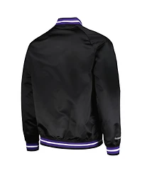 Men's Mitchell & Ness Utah Jazz Hardwood Classics Throwback Wordmark Raglan Full-Snap Jacket