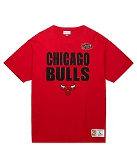 Men's Mitchell & Ness Red Distressed Chicago Bulls Hardwood Classics Legendary Slub T-shirt