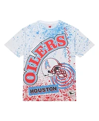Men's Mitchell & Ness White Houston Oilers Team Burst Sublimated T-shirt