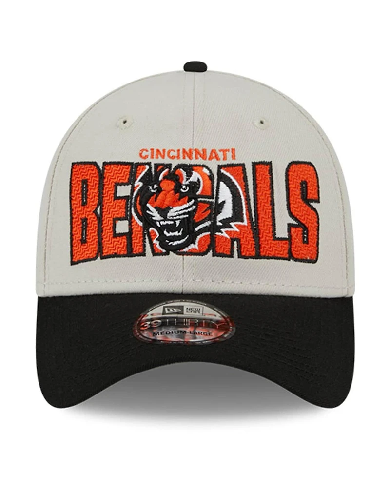 Men's New Era Stone, Black Cincinnati Bengals 2023 Nfl Draft 39THIRTY Flex Hat