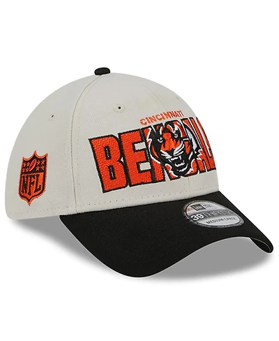 Men's New Era Stone, Black Cincinnati Bengals 2023 Nfl Draft 39THIRTY Flex Hat