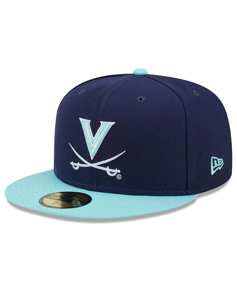 Men's New Era Navy, Light Blue Virginia Cavaliers 59FIFTY Fitted Hat