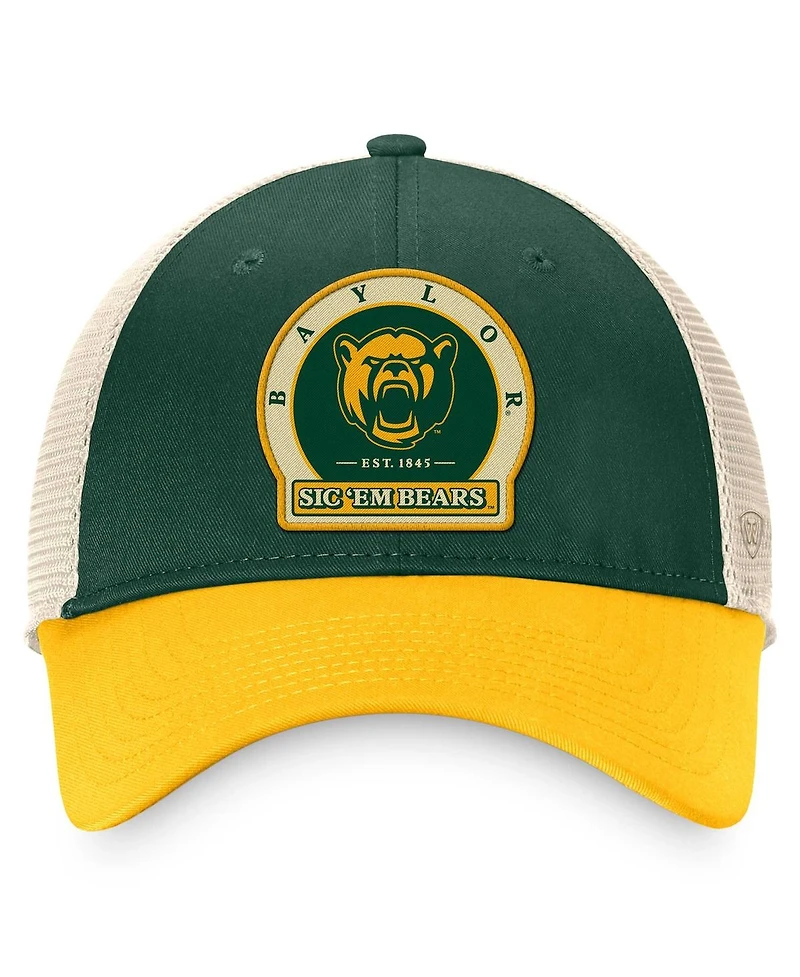 Men's Top of the World Green Baylor Bears Refined Trucker Adjustable Hat