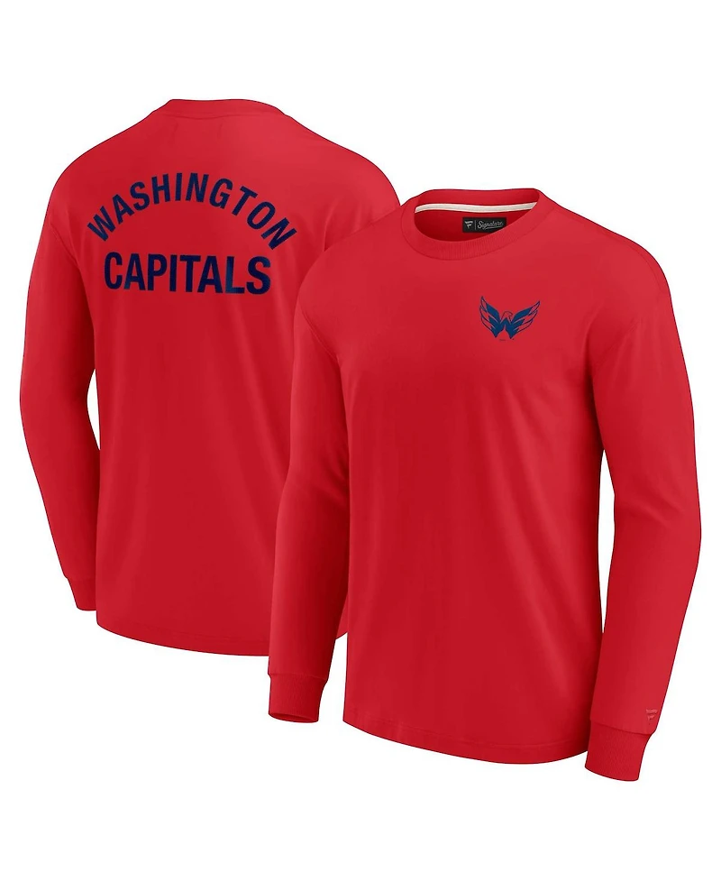 Men's and Women's Fanatics Signature Red Washington Capitals Super Soft Long Sleeve T-shirt