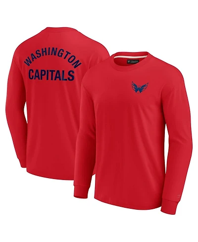 Men's and Women's Fanatics Signature Red Washington Capitals Super Soft Long Sleeve T-shirt