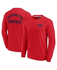 Men's and Women's Fanatics Signature Red Washington Capitals Super Soft Long Sleeve T-shirt