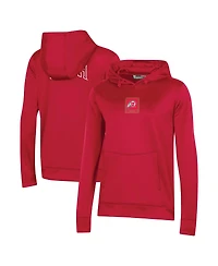 Women's Under Armour Red Utah Utes 2023 Sideline Performance Pullover Hoodie