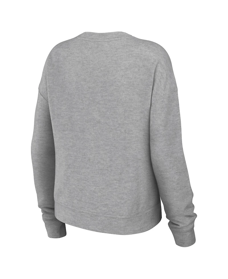 Women's Wear by Erin Andrews Heather Gray Vegas Golden Knights Knit Long Sleeve Tri-Blend T-shirt and Pants Sleep Set