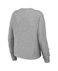 Women's Wear by Erin Andrews Heather Gray Vegas Golden Knights Knit Long Sleeve Tri-Blend T-shirt and Pants Sleep Set
