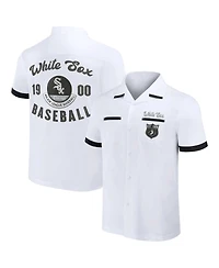 Men's Darius Rucker Collection by Fanatics White Chicago Sox Bowling Button-Up Shirt