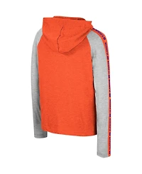 Big Boys Colosseum Orange Clemson Tigers Ned Raglan Long Sleeve Hooded T-shirt