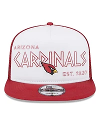 Men's New Era White, Cardinal Arizona Cardinals Banger 9FIFTY Trucker Snapback Hat