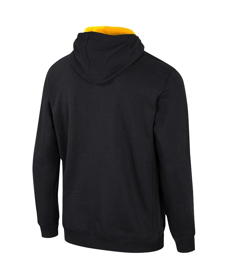 Men's Colosseum Black Appalachian State Mountaineers Team Half-Zip Pullover Hoodie