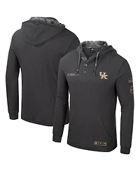 Men's Colosseum Charcoal Kentucky Wildcats Oht Military-Inspired Appreciation Henley Pullover Hoodie