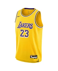 Big Boys Nike LeBron James Gold Los Angeles Lakers Swingman Jersey - Icon Edition