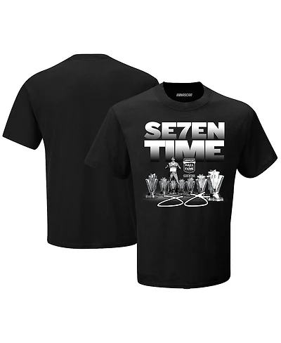 Men's Checkered Flag Sports Black Jimmie Johnson Nascar Hall of Fame Class 2024 Seven-Time T-shirt