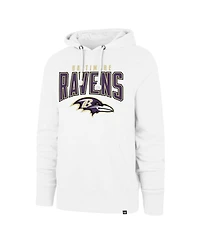 Men's '47 Brand White Baltimore Ravens Elements Arch Headline Pullover Hoodie