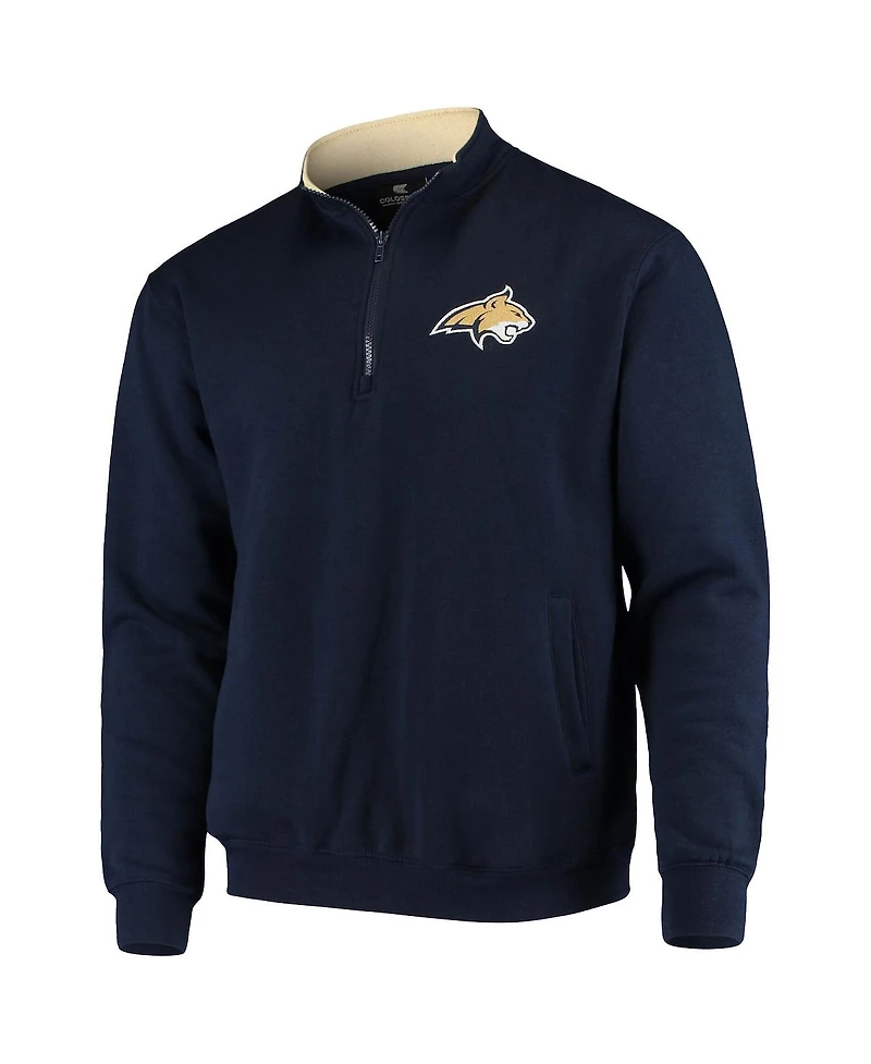 Men's Colosseum Navy Montana State Bobcats Tortugas Logo Quarter-Zip Jacket