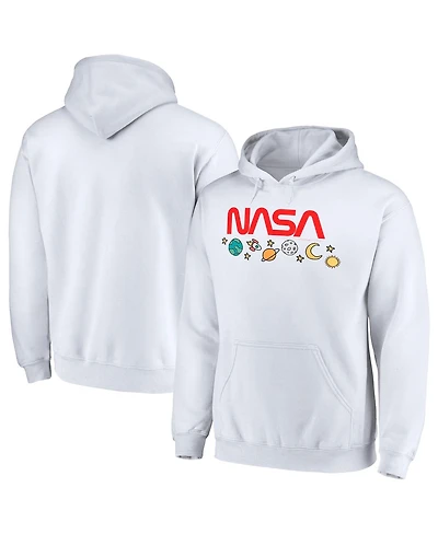 Men's White Nasa Drawings Pullover Hoodie