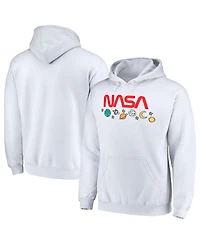 Men's White Nasa Drawings Pullover Hoodie
