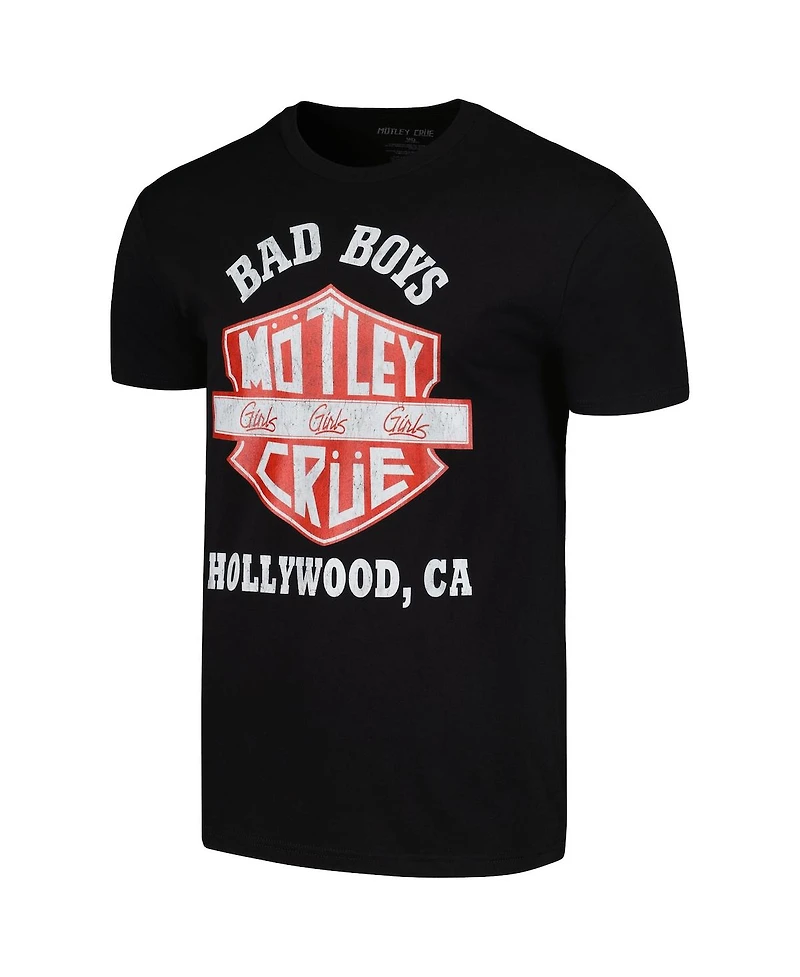 Men's Black Motley Crue Bad Boys Shield T-shirt