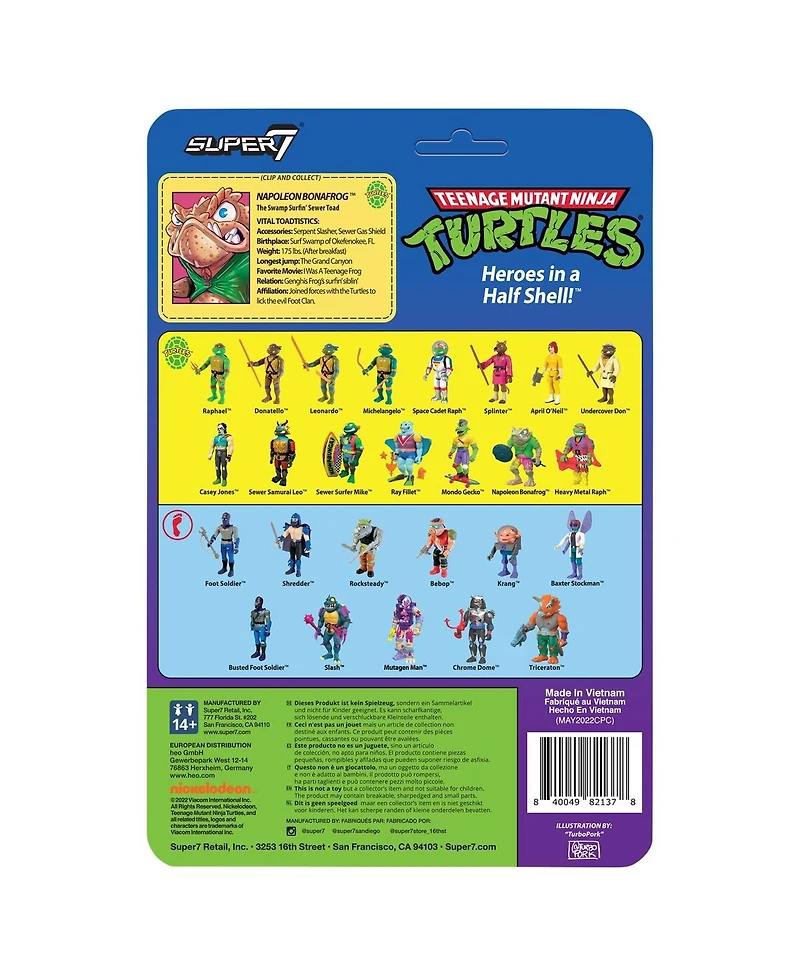 Super 7 Napoleon Bonafrog Teenage Mutant Ninja Turtles ReAction Figure - Wave 6