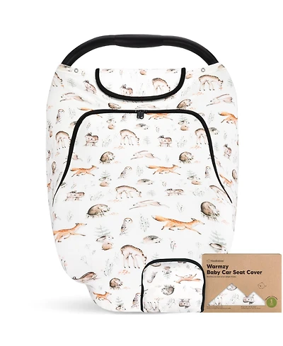 KeaBabies Warmzy Baby Car Seat Cover, Universal Stretch Fit Infant Carseat Covers for Babies, Winter Canopy