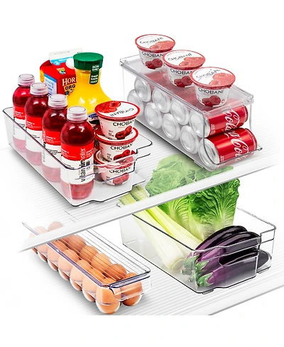 Sorbus 4 Piece Clear Acrylic Organizers - Great for kitchen, fridge, pantry, and more