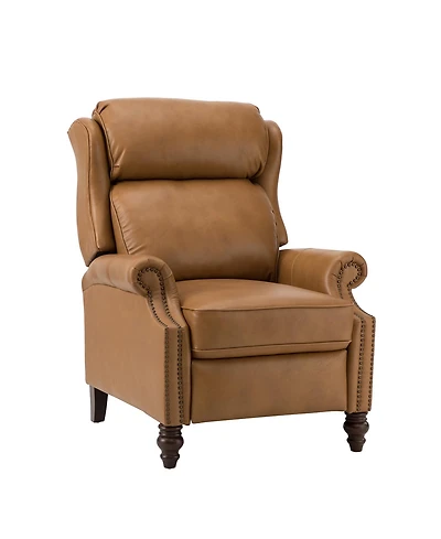 Pierce Genuine Leather Recliner with Nailhead Trims