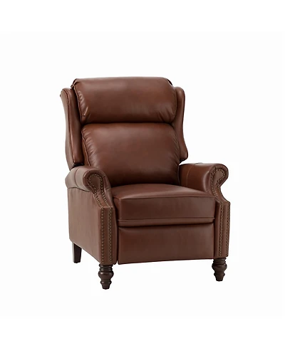 Pierce Genuine Leather Recliner with Nailhead Trims