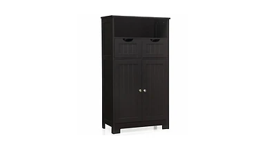 Wooden Bathroom Side Cabinet with 2 Drawers and Doors for Extra Storage