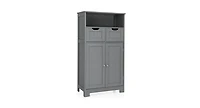 Wooden Bathroom Side Cabinet with 2 Drawers and 2 Doors for Extra Storage