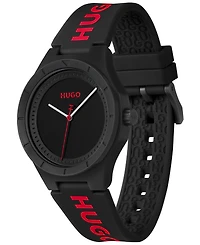 Hugo Boss Men's Lit for Him Quartz Black Silicone Watch 42mm