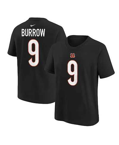 Big Boys Nike Joe Burrow Black Cincinnati Bengals Player Name and Number T-shirt