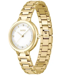 Hugo Boss Women's Sena Quartz Ionic Plated Thin Gold-Tone Steel Watch 34mm