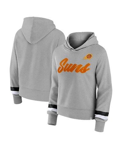 Women's Fanatics Heather Gray Phoenix Suns Halftime Pullover Hoodie