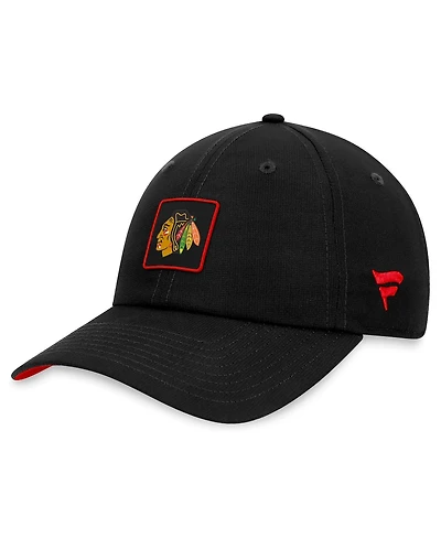 Men's Fanatics Black Chicago Blackhawks Authentic Pro Rink Adjustable Hat