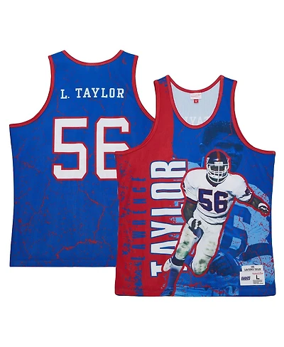 Men's Mitchell & Ness Lawrence Taylor Royal New York Giants 1989 Player Burst Tank Top
