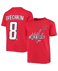 Youth Alexander Ovechkin Red Washington Capitals Player Name and Number T-shirt