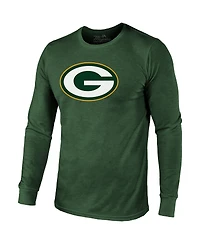 Men's Majestic Threads Jordan Love Green Bay Packers Name and Number Long Sleeve Tri-Blend T-shirt