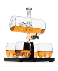 The Wine Savant Motorcycle Decanter Whiskey Wine Decanter 1100 ml Set of 5